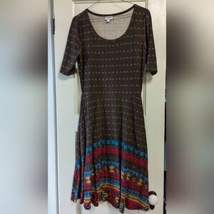 Southwest Inspired LuLaRoe medium "Nicole" dress with pockets